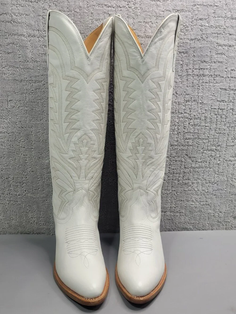Tecovas The Abby Women's Size US 10B Snow Cowhide Cowgirl Boots.